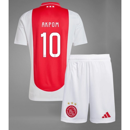 Fotbalové Dres Ajax Chuba Akpom #10 Dětské Domácí 2024-25 Krátký Rukáv (+ trenýrky)